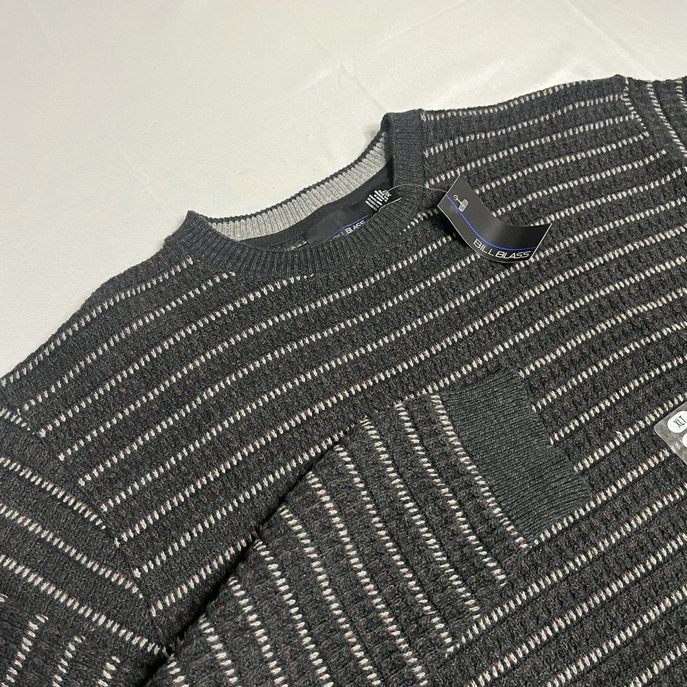 NEW VTG Bill Blass Sweater Mens XLT TALL 3D Cable Knit Hand Frame Preppy Grandpa